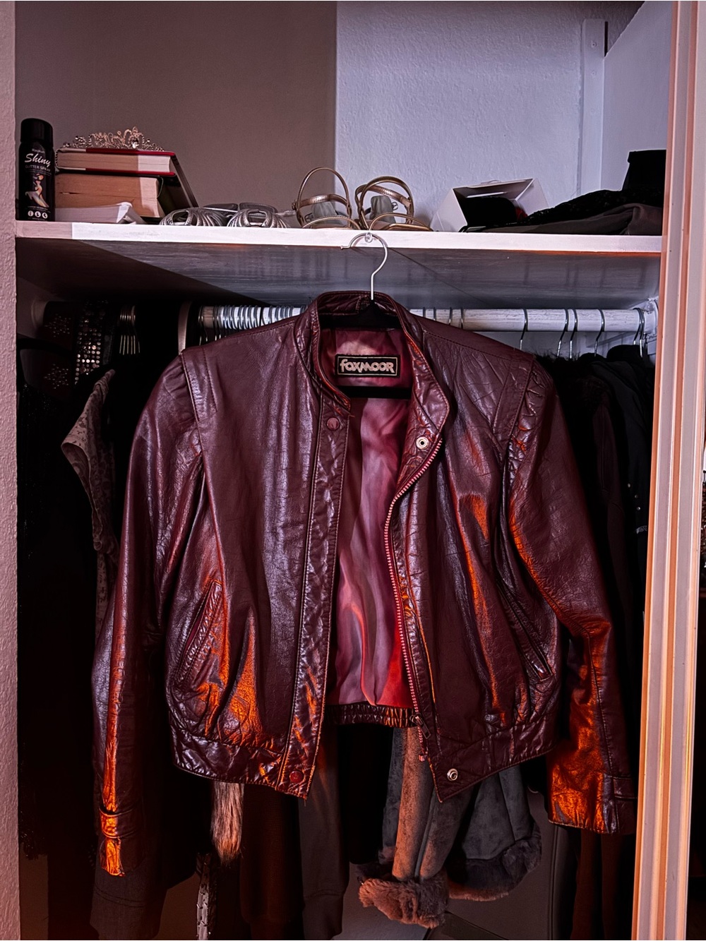 Women's Burgundy Leather Jacket